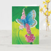 Kappmans-Blauer Schmetterling (Polyommatus-Heilkrä Karte (Gelbe Blume)