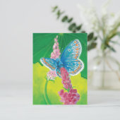 Kappmans-Blauer Schmetterling (Polyommatus-Heilkrä Postkarte (Stehend Vorderseite)