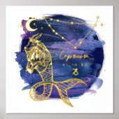 Kapricorn-Zeichen des Zodiac-Geburtsdatums Foliendrucke (Vorderseite)