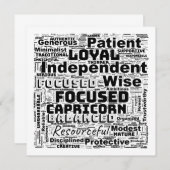 Kapricorn Zodiac Word Cloud Inspiration Flachkarte (Vorne/Hinten)