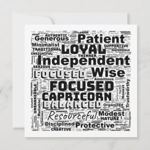 Kapricorn Zodiac Word Cloud Inspiration Flachkarte