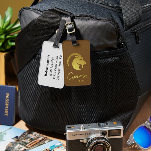 Kapricorn Zodiac-Zeichen Gepäckanhänger (Vorderseite & Rückseite)