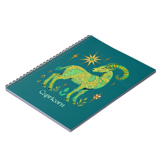 Kapricorn Zodiac-Zeichen in komplizierten Mustern Notizblock (Linke Seite)