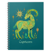 Kapricorn Zodiac-Zeichen in komplizierten Mustern Notizblock (Vorderseite)