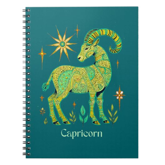 Kapricorn Zodiac-Zeichen in komplizierten Mustern Notizblock (Vorderseite)