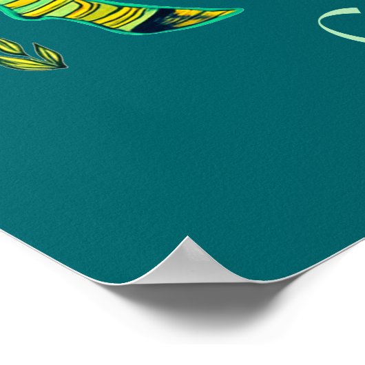 Kapricorn Zodiac-Zeichen in komplizierten Mustern Poster (Ecke)