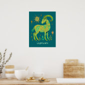 Kapricorn Zodiac-Zeichen in komplizierten Mustern Poster (Küche)