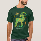 Kapricorn Zodiac-Zeichen in komplizierten Mustern T-Shirt (Vorderseite)