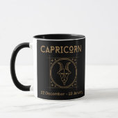 Kapricorn Zodiac Zeichen mit Symbol und Eigenschaf Tasse (Links)