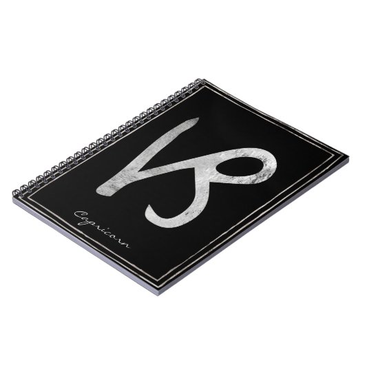 Kaprikornhammersilber stilisierte Astrologie Notizblock (Linke Seite)