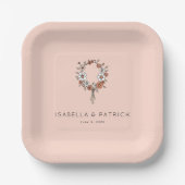 Kaprizieller Pfirsich-Blumenkranz Pappteller (Vorderseite)