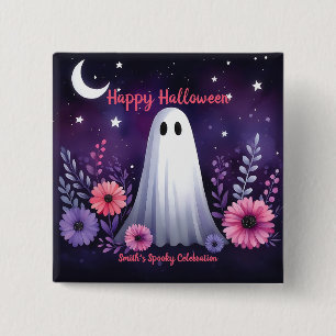 Kapriziöser Geist und florales, gruseliges Rosa Li Button