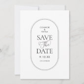 Kapsel Kontur Minimalistisch Elegant Save the Date Einladung (Vorderseite)