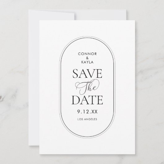 Kapsel Kontur Minimalistisch Elegant Save the Date Einladung (Vorderseite)