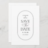 Kapsel Kontur Minimalistisch Elegant Save the Date Einladung (Vorne/Hinten)