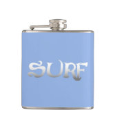 Kapselflasche mit Surf-Blau Flachmann (Vorderseite)