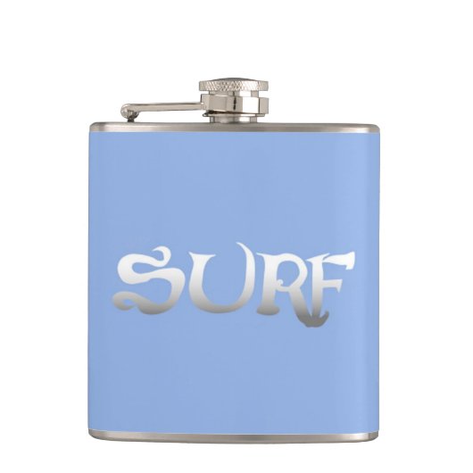 Kapselflasche mit Surf-Blau Flachmann (Vorderseite)