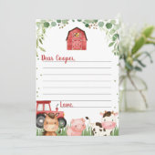 Kapselkarte für den roten Traktor Einladung (Stehend Vorderseite)