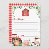 Kapselkarte für den roten Traktor Einladung (Vorne/Hinten)