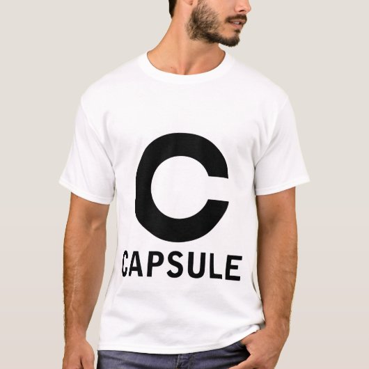 Kapsellogot-stück (nur schwarze Grafik, weißes T-Shirt (Vorderseite)