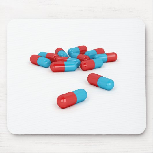 Kapseln auf Weiß Mousepad (Vorne)