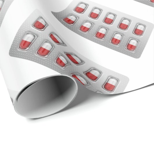 Kapseln im Blasensatz Geschenkpapier (Rolleneckpunkt)