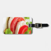 Kapselsalat Tomaten- und Mozzarella-Scheiben Gepäckanhänger (Vorderseite horizontal)