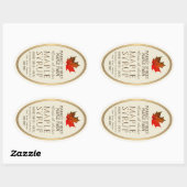 Kapselsirup mit rotem Ahornblättriger Ahorn Ovaler Aufkleber (Blatt)