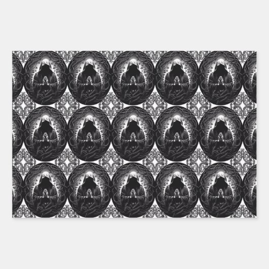 Kapselung in Schwarz und Weiß Geschenkpapier Set (Vorderseite 3)