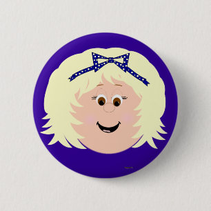 Kapskids Blonde Girl Face Button Abzeichen