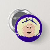 Kapskids Blonde Girl Face Button Abzeichen (Vorne & Hinten)