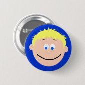 Kapskids Boy Blonde Mit Augen Face Button Abzeiche (Vorne & Hinten)