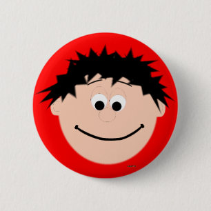 Kapskids Boys sehen Black Hair Button Abzeichen