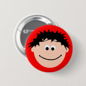 Kapskids Boys sehen Black Hair Button Abzeichen (Vorne & Hinten)