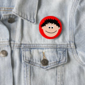 Kapskids Boys sehen Black Hair Button Abzeichen (Beispiel)