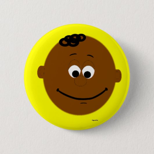 Kapskids Dark Skin Boys Face Button Abzeichen (Vorderseite)