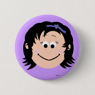 Kapskids gegenüber Black Hair Girl Button Abzeiche