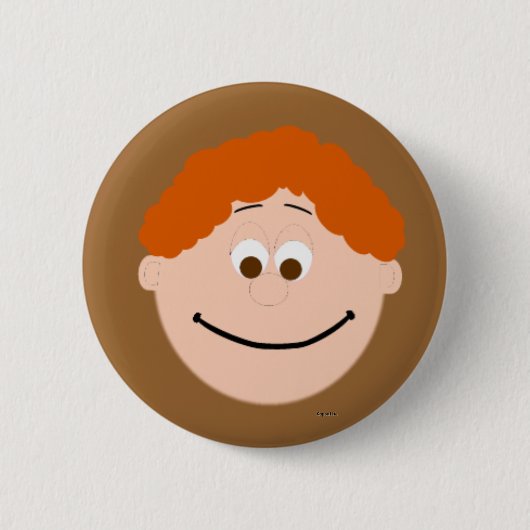 Kapskids Redhead Boys Face Button Abzeichen (Vorderseite)