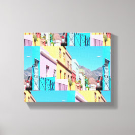 Kapstadt farbenfrohe Häuser Bo Kaap Street Leinwanddruck