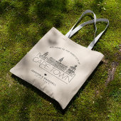 Kapstadt Hochzeit | Stilisierte Skyline Tote Bag Tragetasche