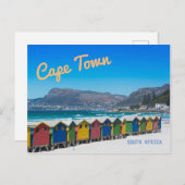 Kapstadt - Hütten am Strand in Muizenberg Postkarte (Vorne/Hinten)