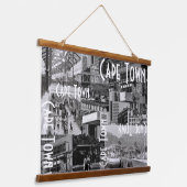Kapstadt Monochrome Stadtarchitektur Wandteppich Mit Holzrahmen (Gewinkelt)