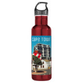 Kapstadt Mouille Point Leuchtturm Südafrika Edelstahlflasche (Vorderseite)