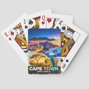 Kapstadt Südafrika Berg Meer Safari Collage Spielkarten