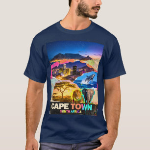 Kapstadt Südafrika Berg Meer Safari Collage T-Shirt
