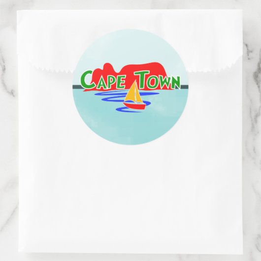 Kapstadt Südafrika Blue Round Stickers (Tasche)