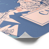 Kapstadt Südafrika Breezy City Map Reise Poster (Ecke)