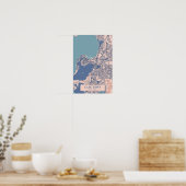 Kapstadt Südafrika Breezy City Map Reise Poster (Küche)