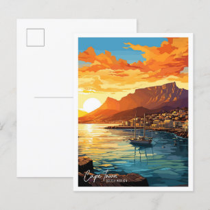 Kapstadt Südafrika Kunst Reise Illustration Postkarte