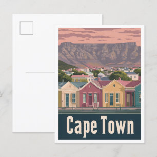 Kapstadt Südafrika Kunst Vintage Reise Postkarte
